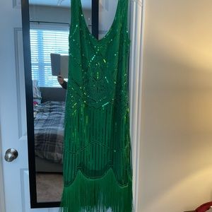 Green flapper dress